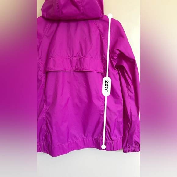 Columbia Jacket Fuchsia Raincoat Hood Front Zip Size Medium - Picture 6 of 8